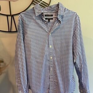 Blue Plaid Button Down Banana Republic